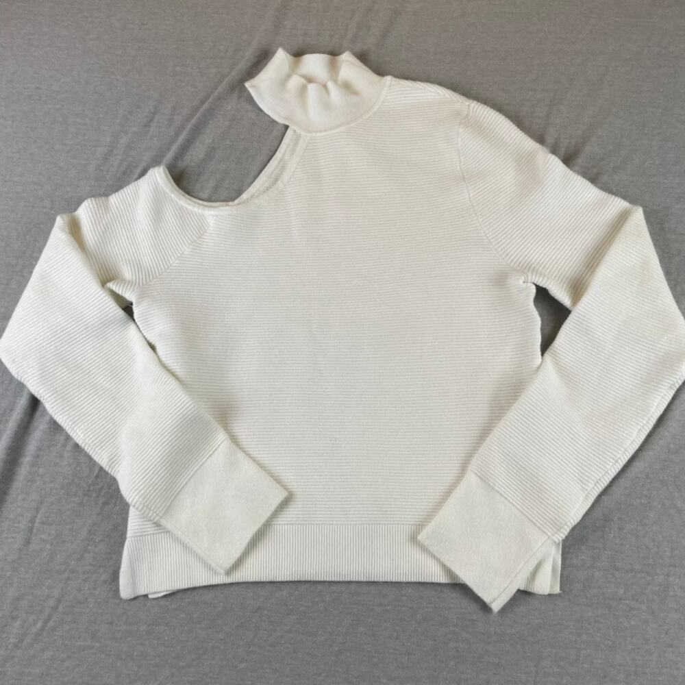 Abercrombie & Fitch Cold Shoulder Sweater Mock Neck Soft Collection S Asymmetric